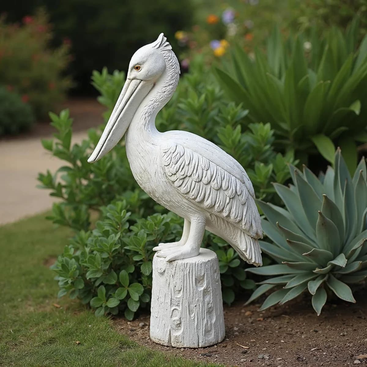 Pelican on piling decoration